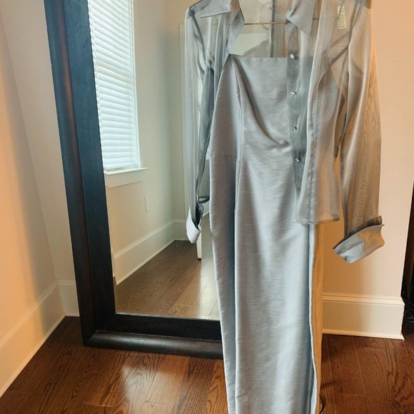 Beautiful Silver Vintage Gown and Jacket - Picture 2 of 4